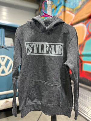 Open image in slideshow, STL Fab “Stamp” Logo Unisex Youth Hoodie
