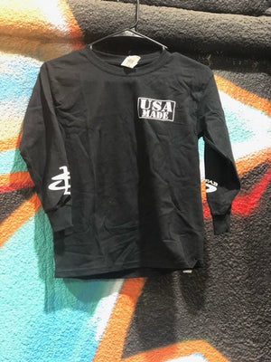 USA Made OG STL Logo Youth Unisex Long Sleeve Shirt Black