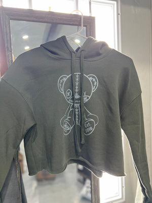STL “Bearly hanging on” Logo Women’s Cropped Fleece Hoodie